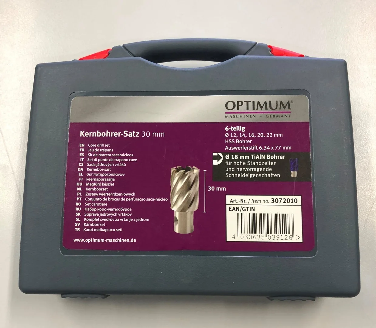 Optimum Core Drill / Annular Cutter 6 pce set