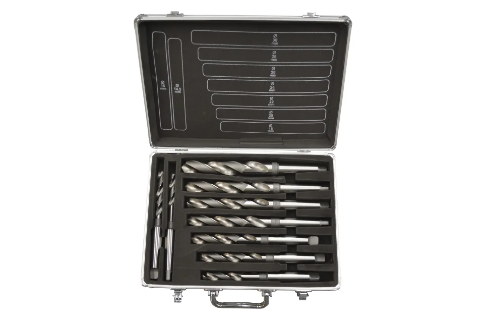 TAPER SHANK DRILL BOXED SET 3MT 14.5mm-30mm 9 PCES