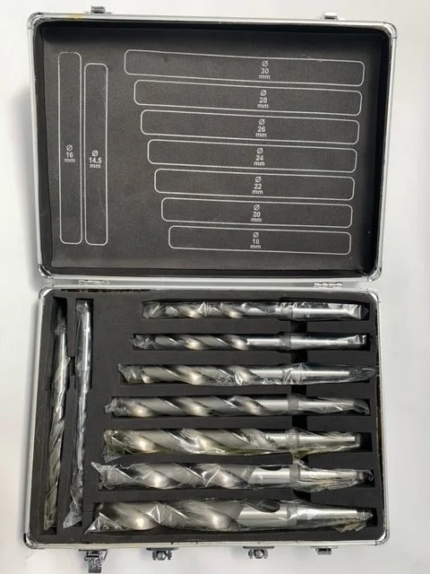 OPTIMUM Taper Shank Drill Boxed Set 2MT 14.5mm-30mm 9PCES