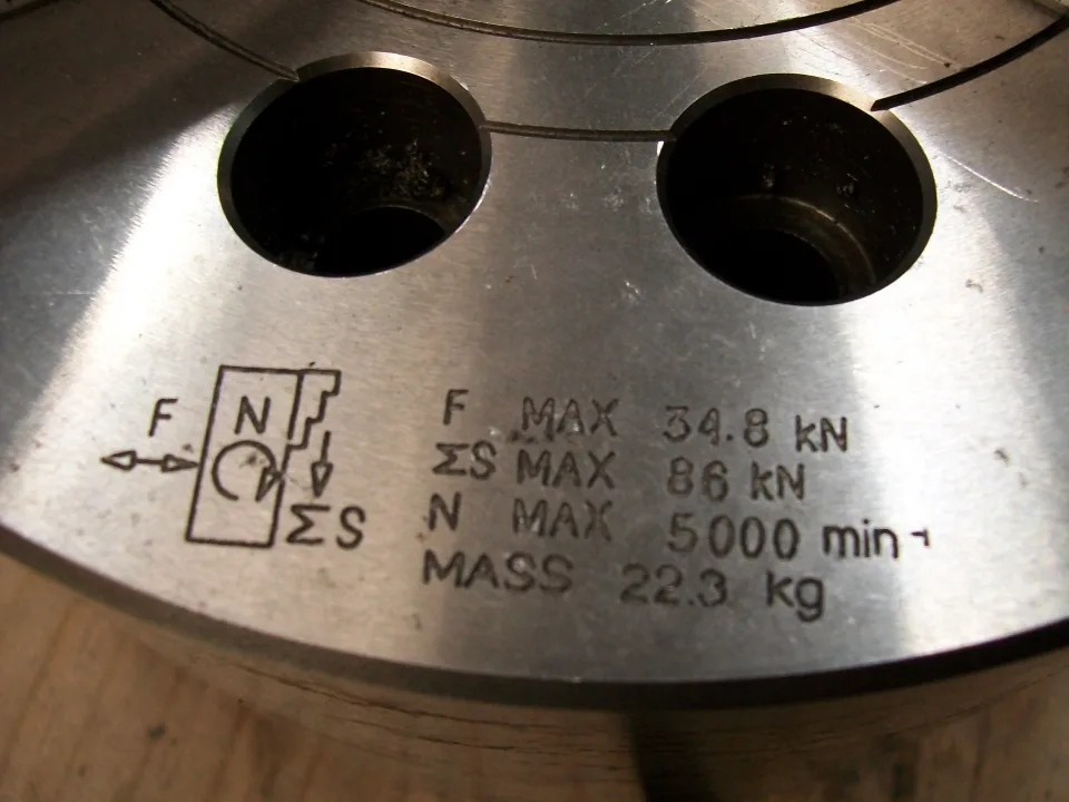 Samchully PowerGrip HS-08 Used Hydraulic 3 Jaw Chuck