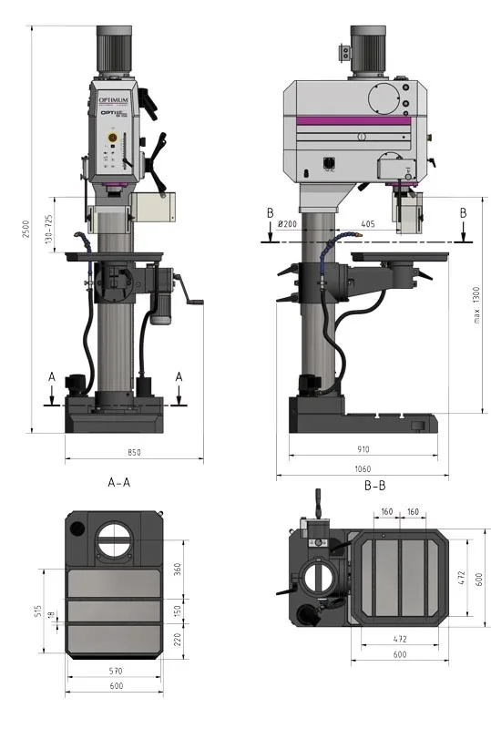 Optimum DH55G Geared Head Drill Press