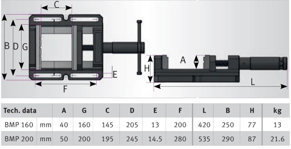 Optimum BMP-200 Prism Jaw Drill Vice