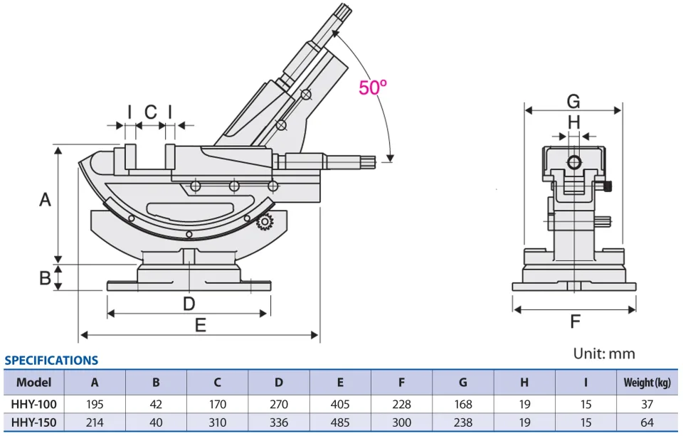 Homge HHY150 Tilting Machine Vice