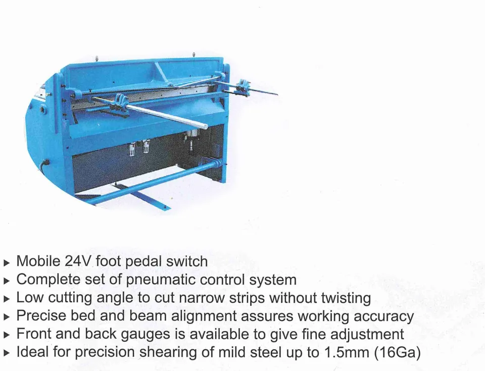 Metalex G1250x1.5 Pnuematic Shear