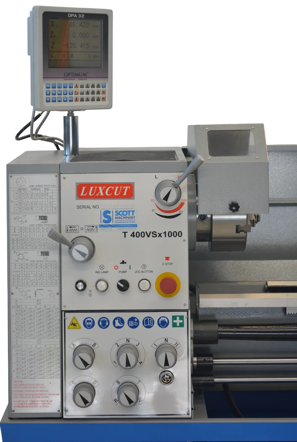 Luxcut T400VSx1000 Centre Lathe