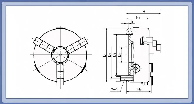 Universal K11 Series Recess Mounting 3 Jaw Lathe Chucks