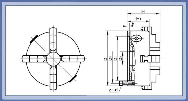 Universal K12 Series Self Centring 4 Jaw Lathe Chucks
